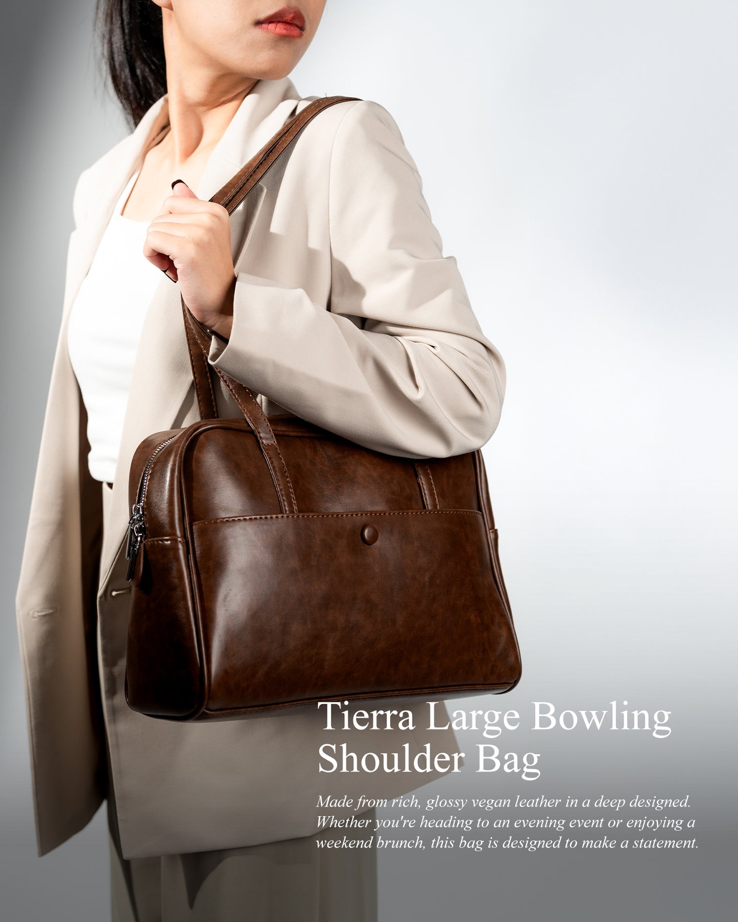 Tierra Large Bowling Shoulder Baguette Bag