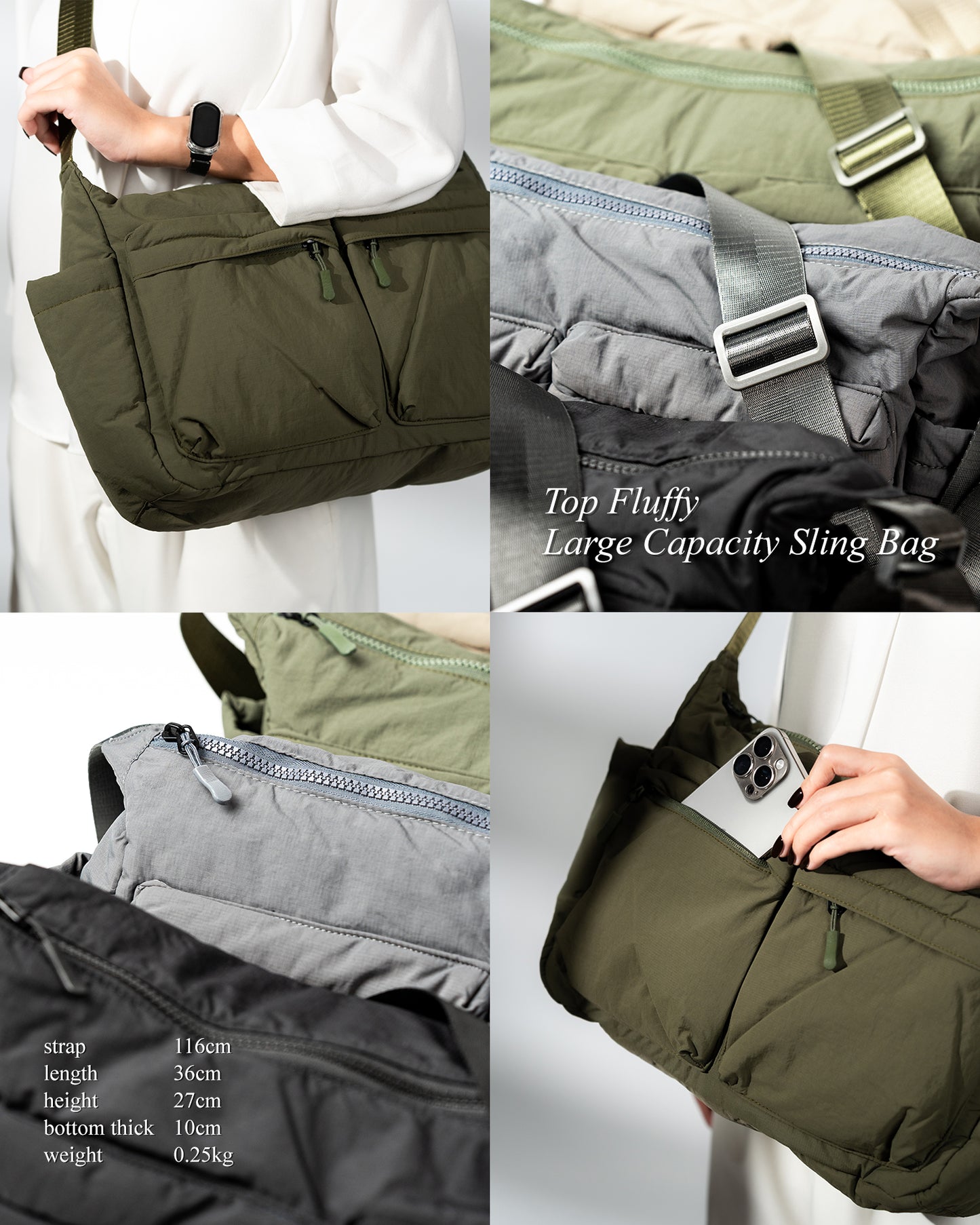 Top Fluffy Large Capacity Sling Bag